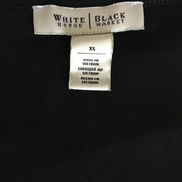 EUC WHBM black short sleeve vneck top with sheer ruffle accent and sleeves. - Picture 6 of 8